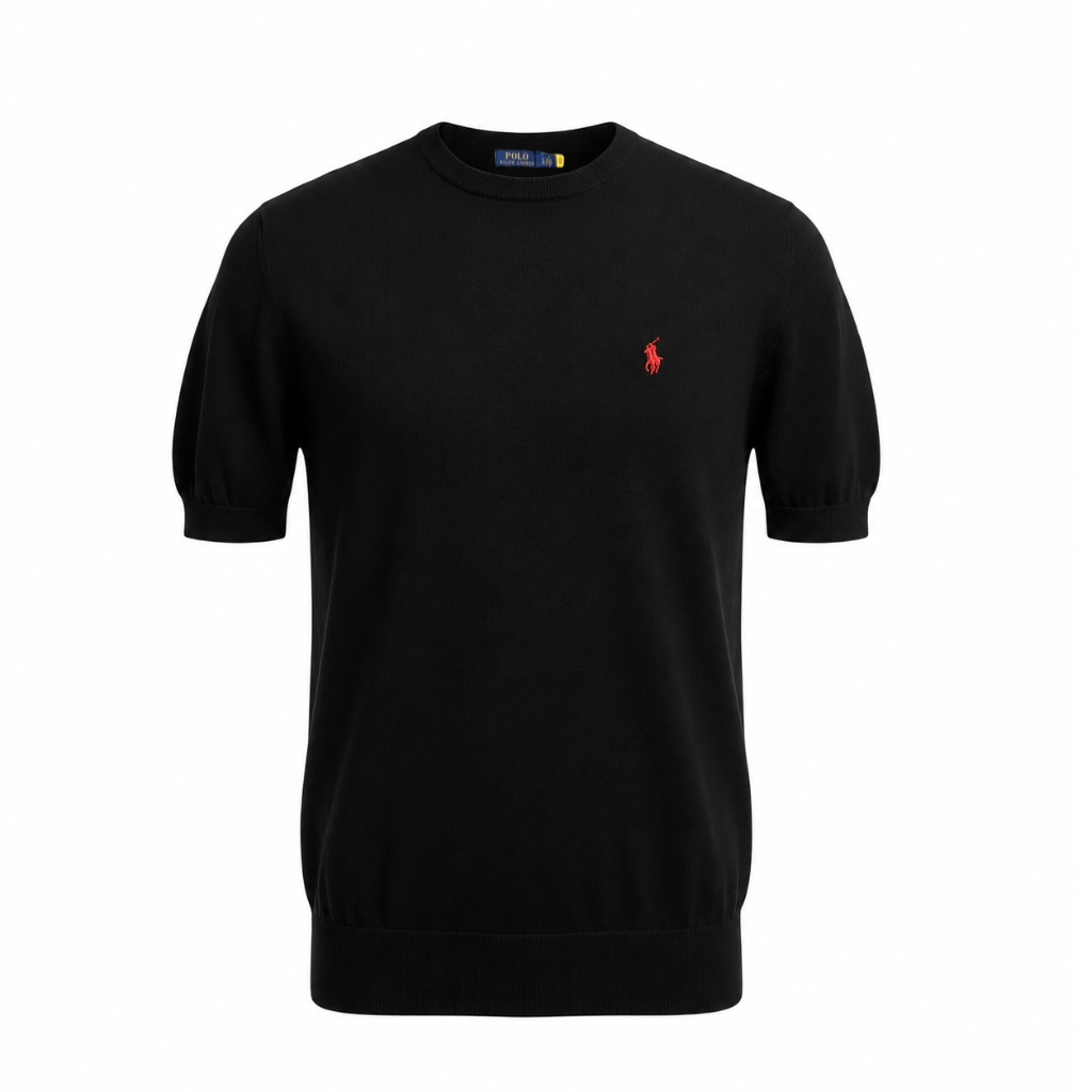 Футболка мужская в стиле Ralph Lauren Logo-Embroidered Cotton-Jersey T-Shirt M Черный (RL13004.4M)