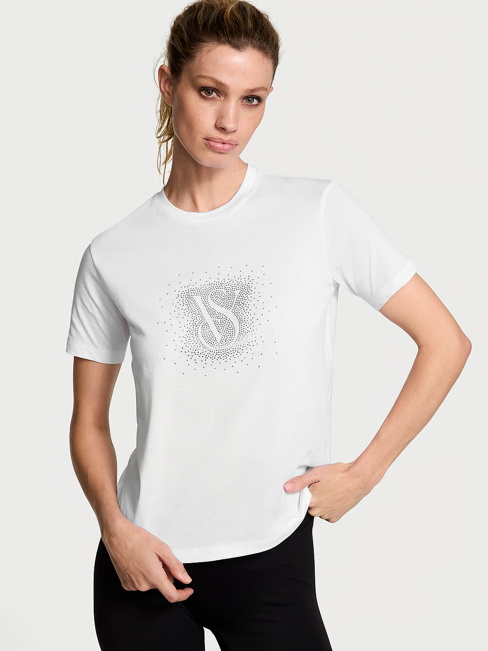 Футболка Victoria's Secret 100% Cotton Perfect Tee бавовняна XS Білий (23380747)