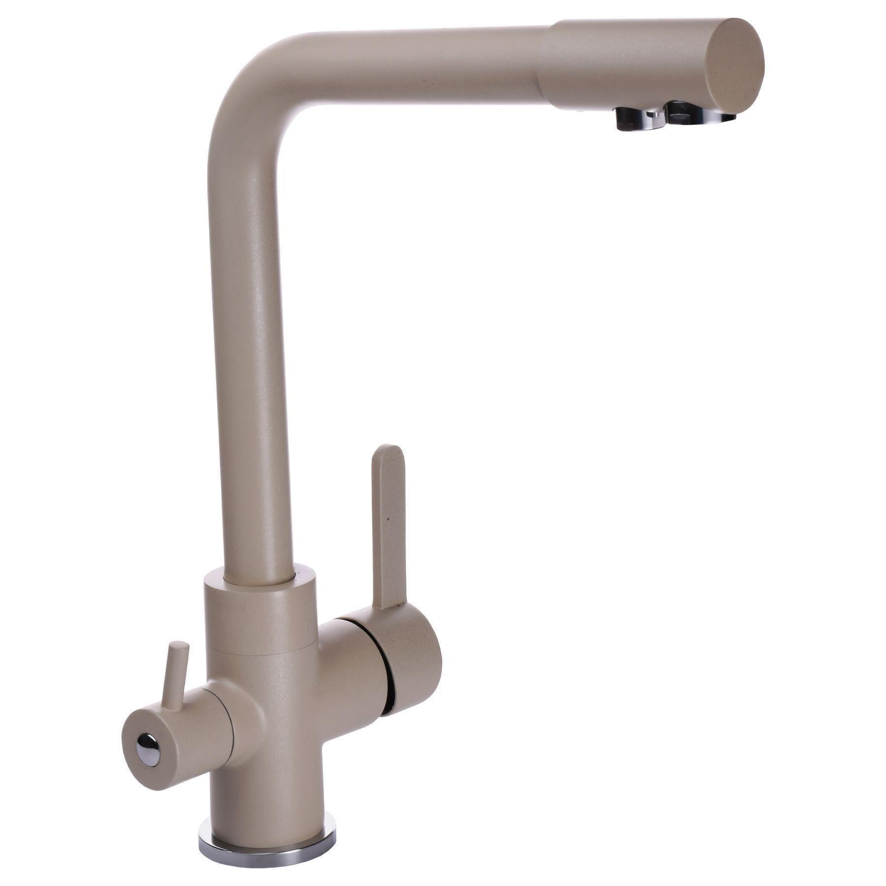 Кран на кухню Globus Lux с подключением к осмос-фильтру Бежевый (19237)