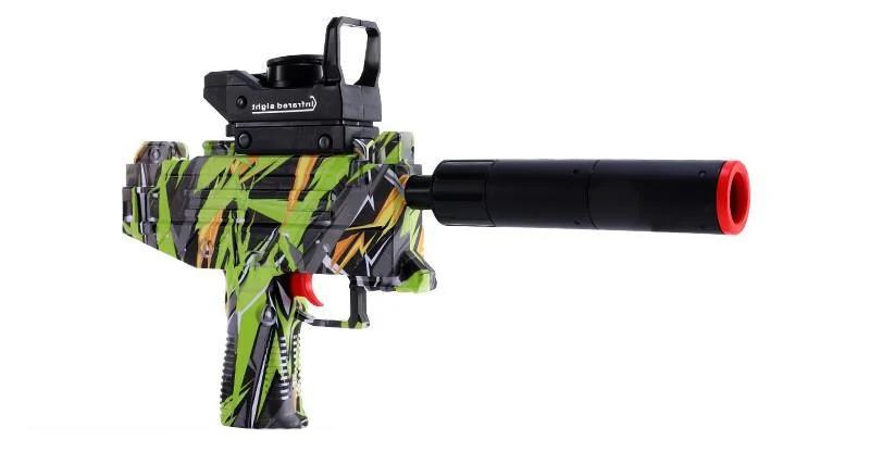 Игрушечный электрический автомат-пистолет УЗИ Граффити с аккумулятором/стреляет гидрогелевыми орбизами (1950355642)