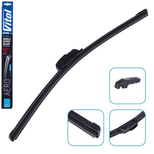 Щітка склоочисника безкаркасна Vitol Aero 16" 400 мм (VB-16400) - фото 2 Щітка склоочисника безкаркасна Vitol Aero 16" 400 мм (VB-16400) - фото 2