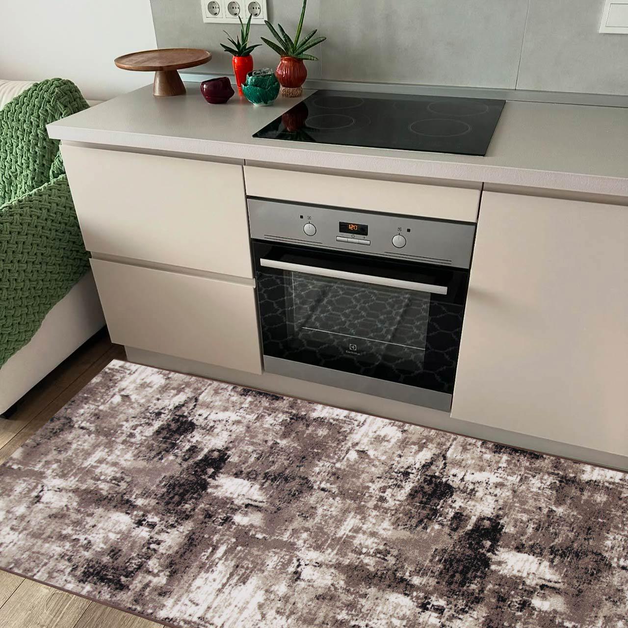 Ковер безворсовый на войлочной основе DAKARIA Print Run Эссен p13 2x2 м Коричневый/Бежевый (00-00018651) - фото 8