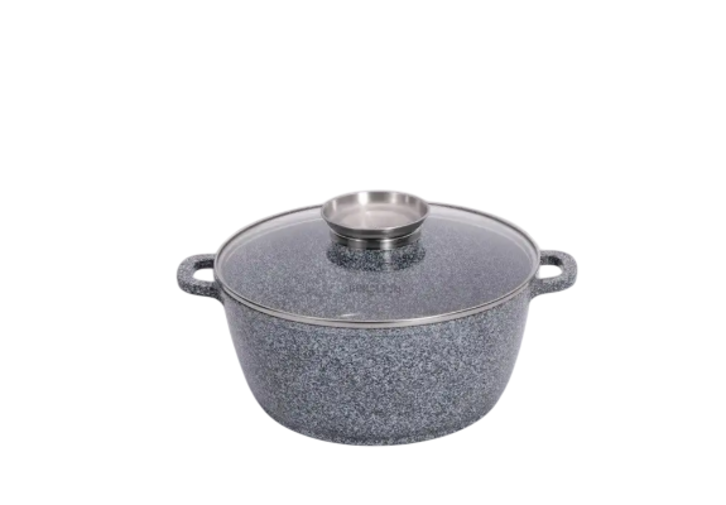 Каструля Bohmann з мармуровим антипригарним покриттям 3,9 л Сірий (BH-7450-24CRM)