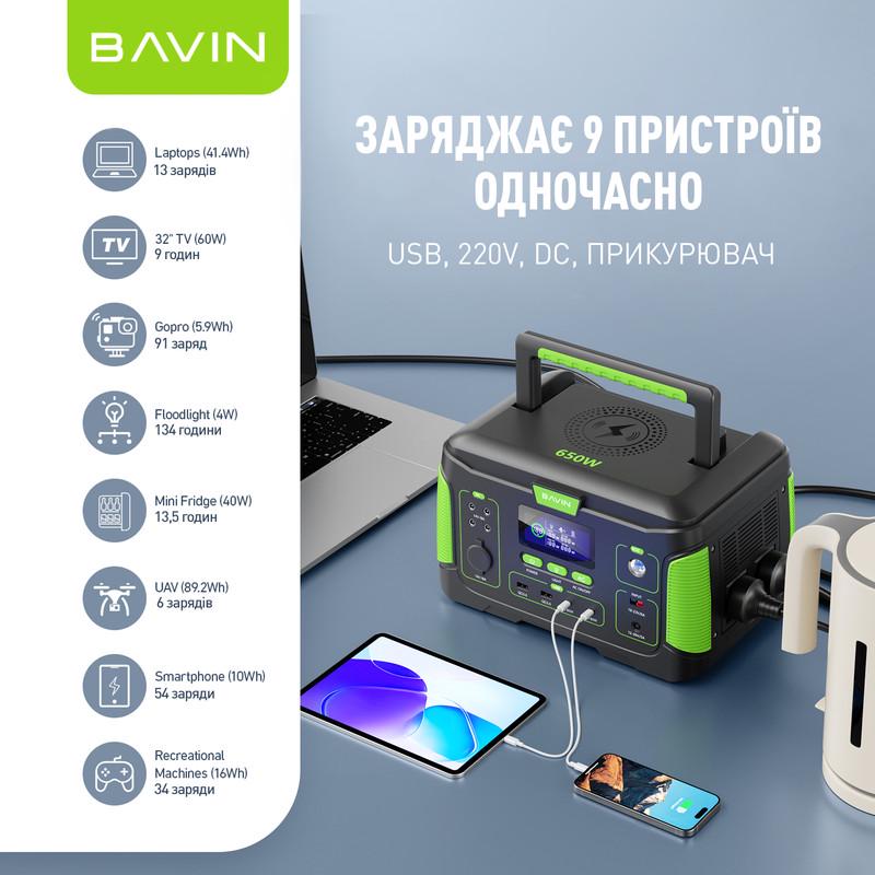 Зарядний пристрій BAVIN BST-650 650 Вт 635 Вт/год Black/Green (BST-650-BGR) - фото 5