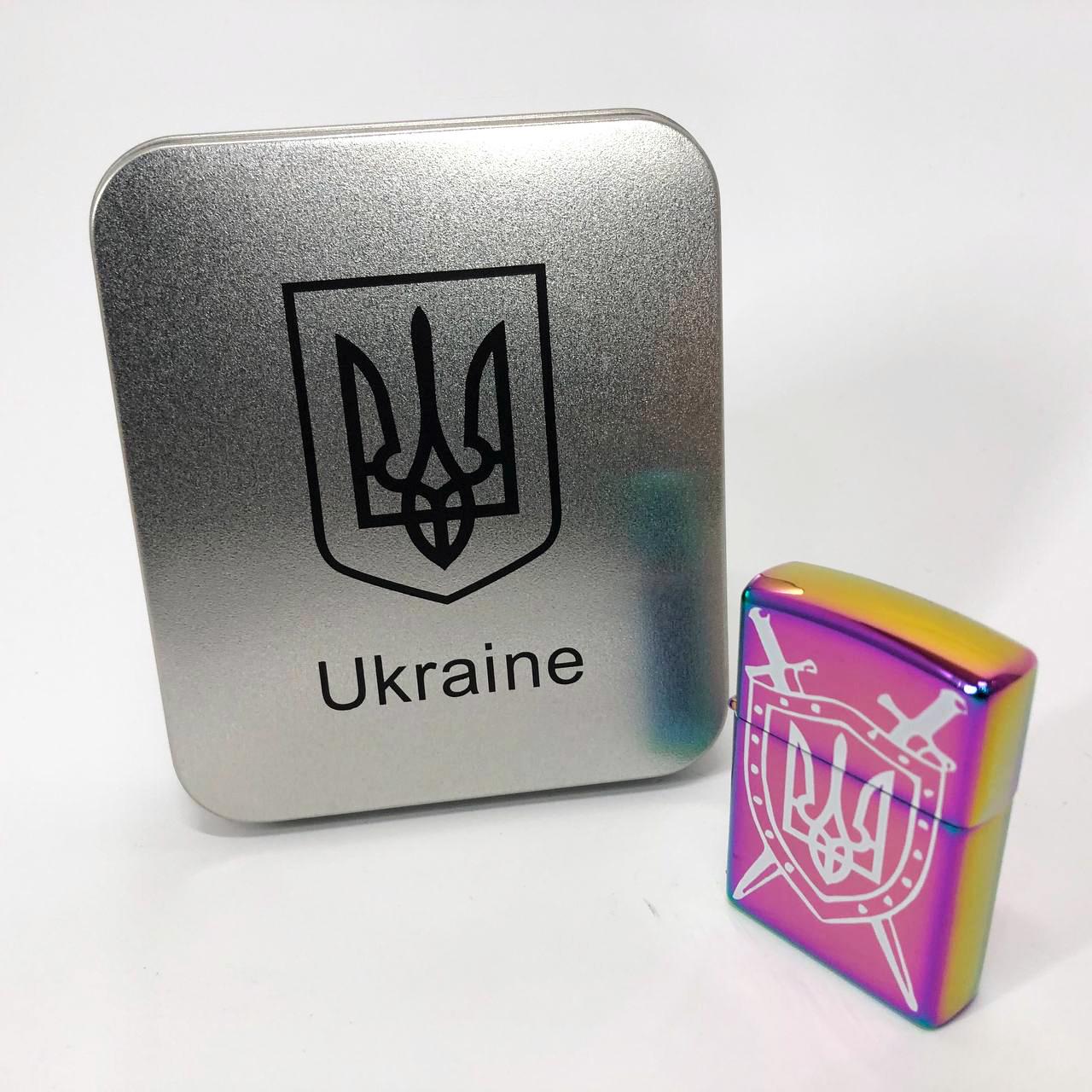 Зажигалка дуговая электроимпульсная USB Украина металлическая коробка Хамелеон (HL-446) - фото 10