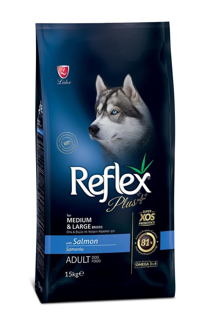 Корм сухий Reflex Plus Medium&Large Breeds Salmon з лососем для дорослих собак середніх і великих порід 15 кг (RFX-206) - фото 1