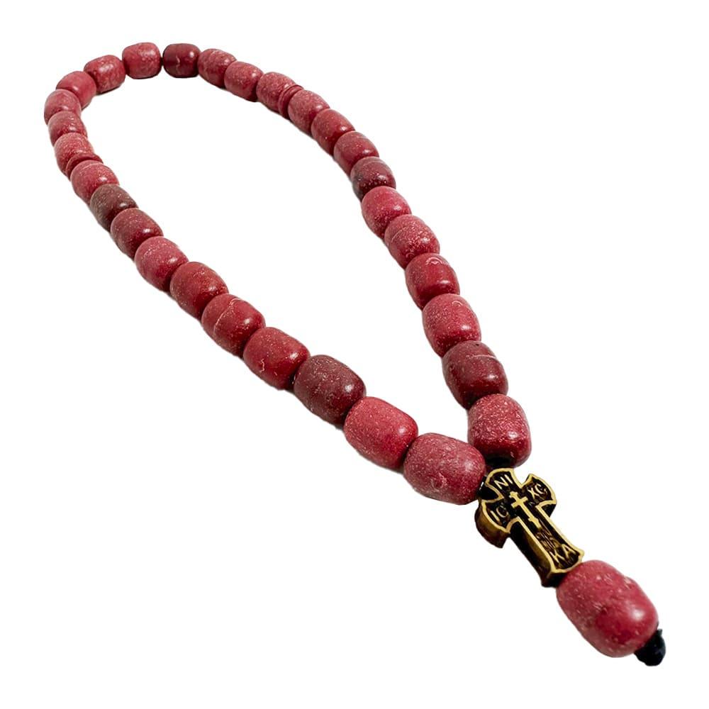Четки из ладанного дерева на 30 бусин Красный (10129-ЧЕРВОНІ)