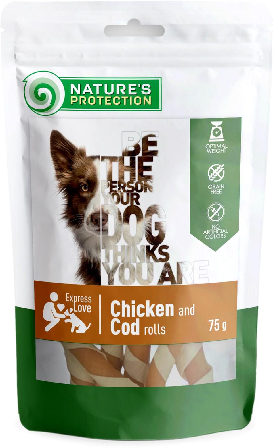 Лакомство для собак Nature's Protection SNK46093 роллы из курицы и щепы 75 г (4771317460936)