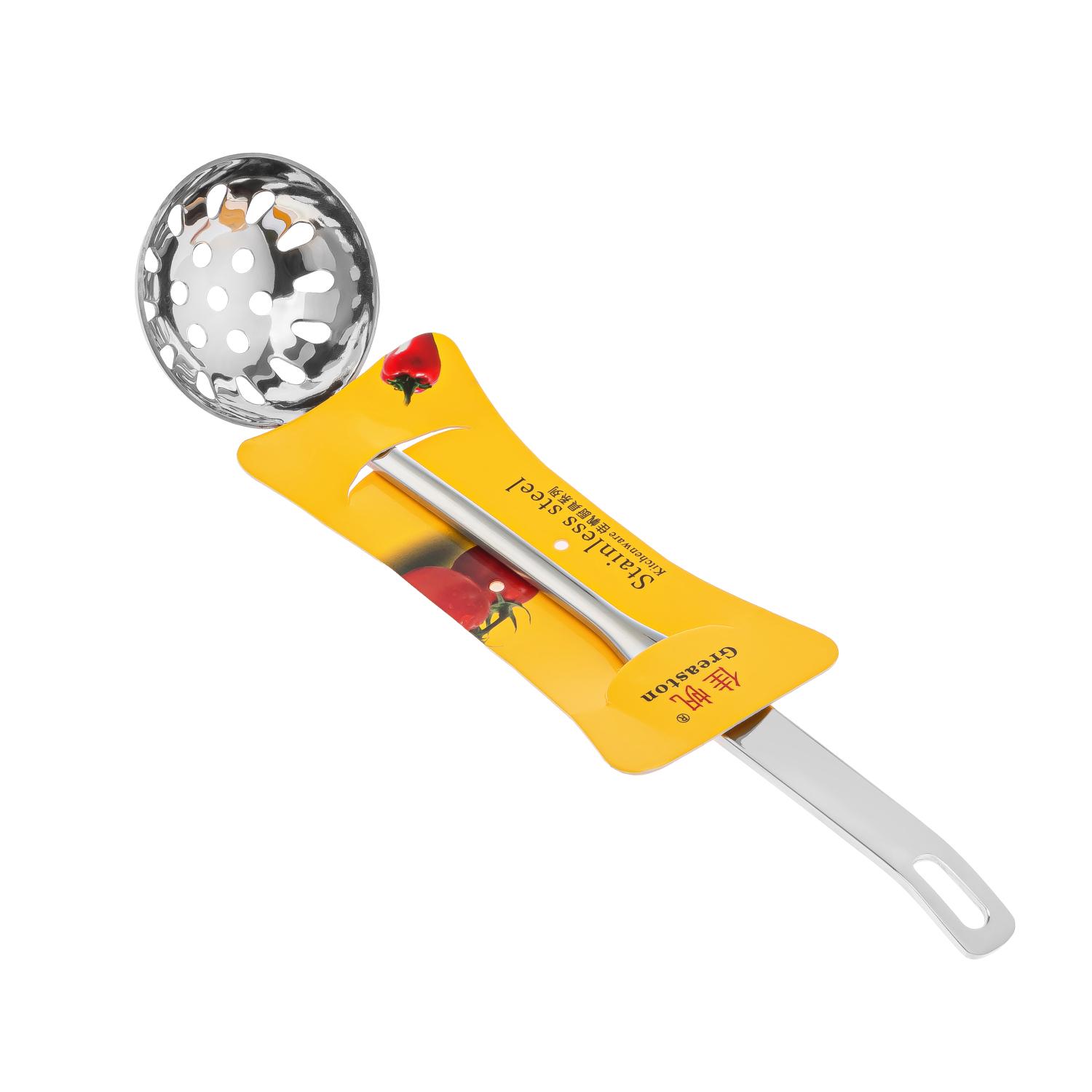 Ополоник-друшляк для легкого вилучення солінь та консервованих продуктів з нержавіючої сталі (87301)