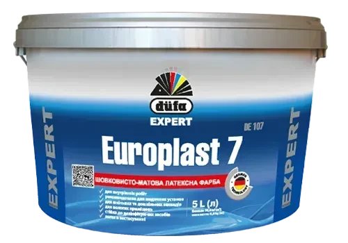 Краска водно-дисперсионная Dufa Expert EUROPLAST 7 полуматовый 10 л Белый