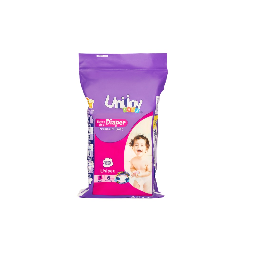 Підгузки UNIJOY Soft Diapers ультратонкі органічні 5 шт. М 6-11 кг (DM5)