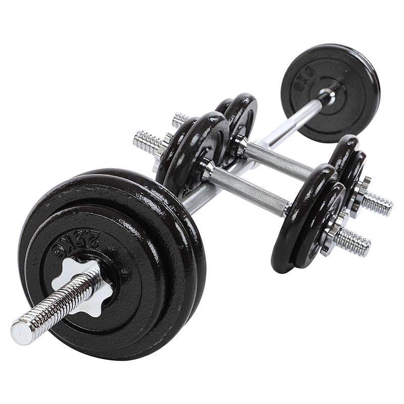 Набор гантелей со штангой 3в1 в кейсе TA-9641 25 кг Серебряный (56363258) - фото 17