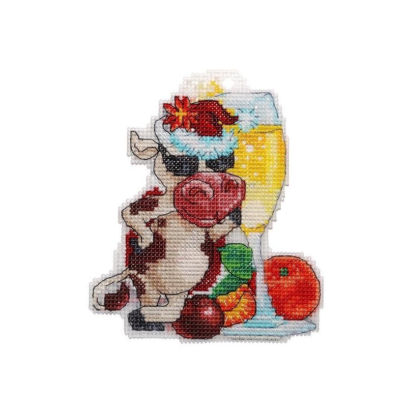 Набор для вышивания крестиком Alisena 8039а Бычок с шампанским (42520)