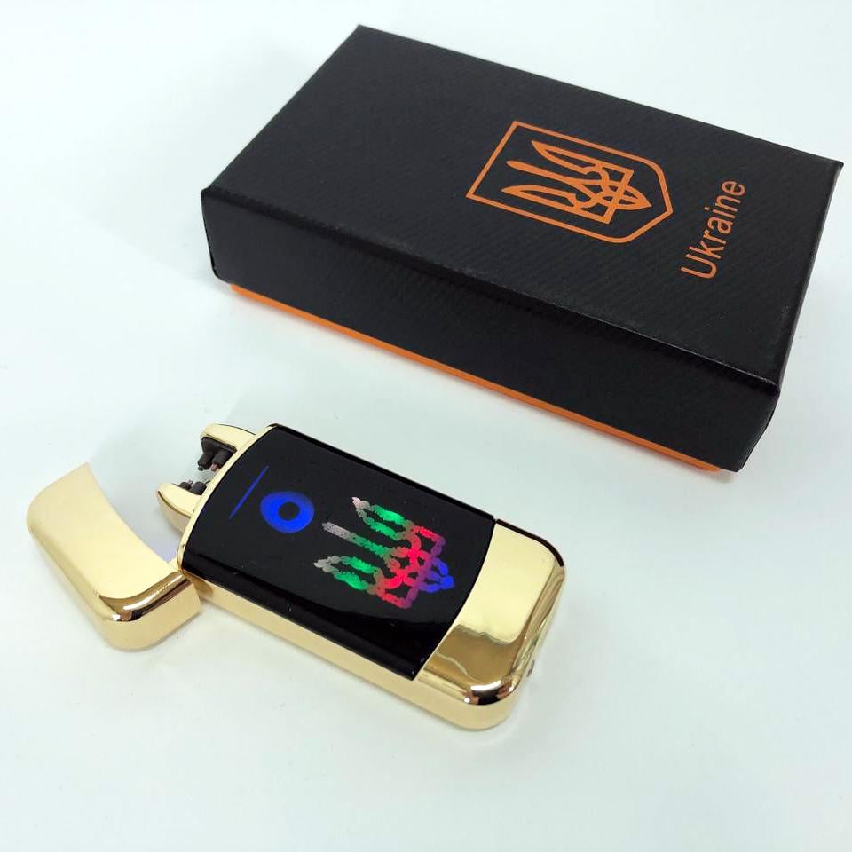 Зажигалка дуговая электроимпульсная зажигалка с USB-зарядкой Украина Lighter Золотой (HL-439) Зажигалка дуговая электроимпульсная зажигалка с USB-зарядкой Украина Lighter Золотой (HL-439)