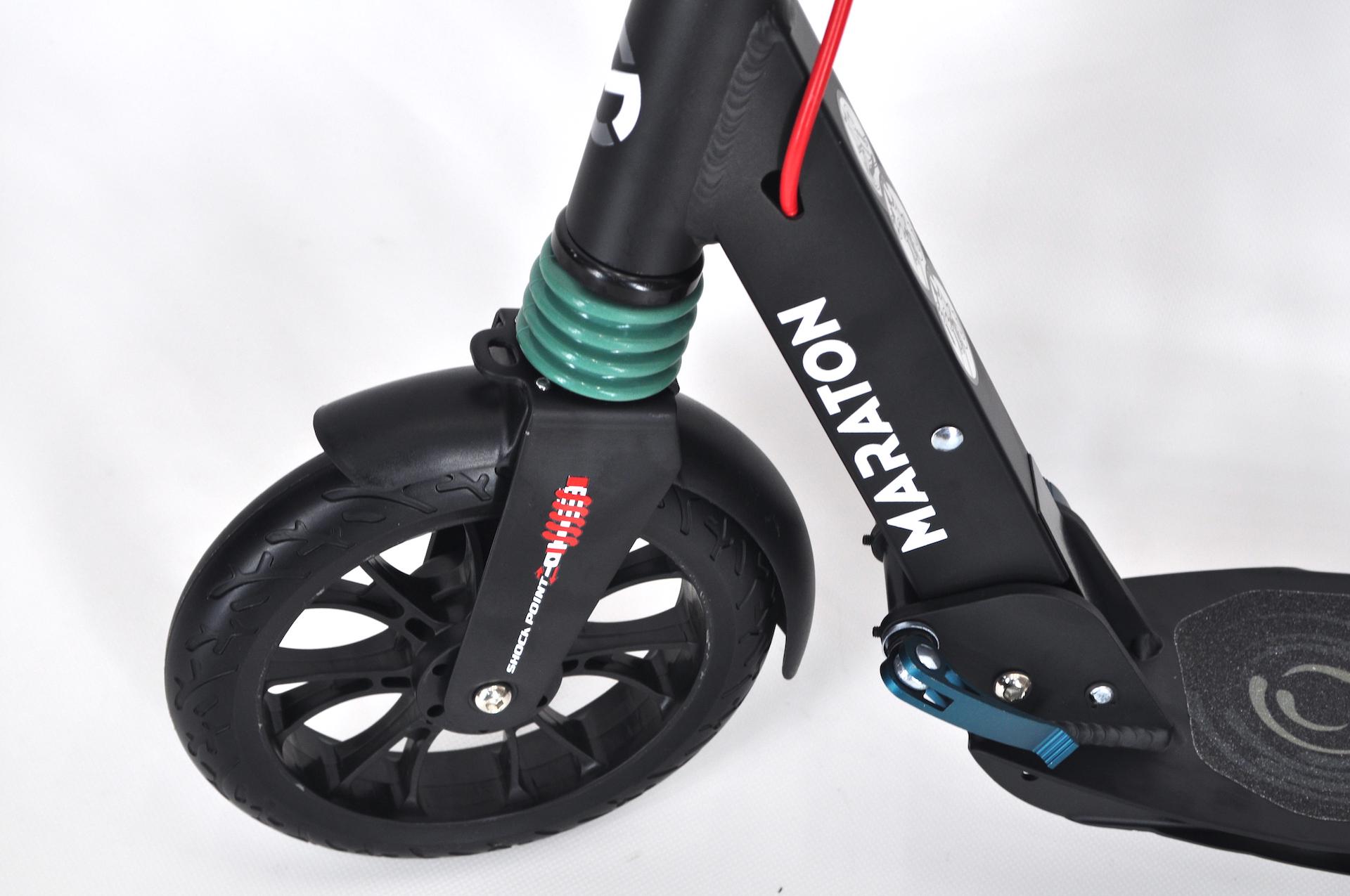 Самокат Maraton GMC з дисковим гальмом та амортизаторами/ремінь Зелений - фото 10