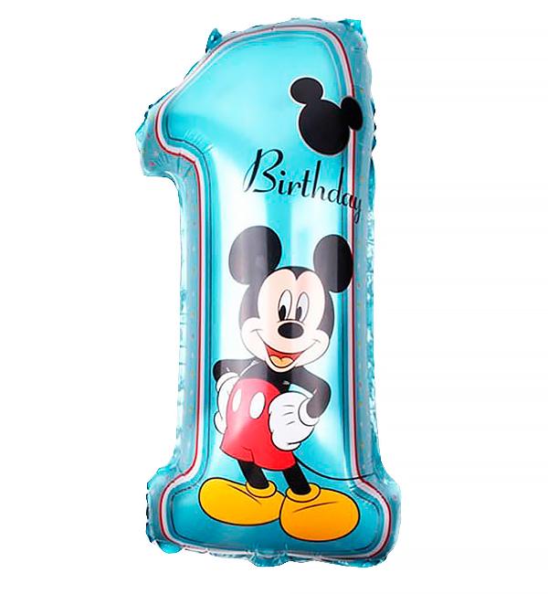 Шарик цифра Микки Маус 1 70 см (514229)