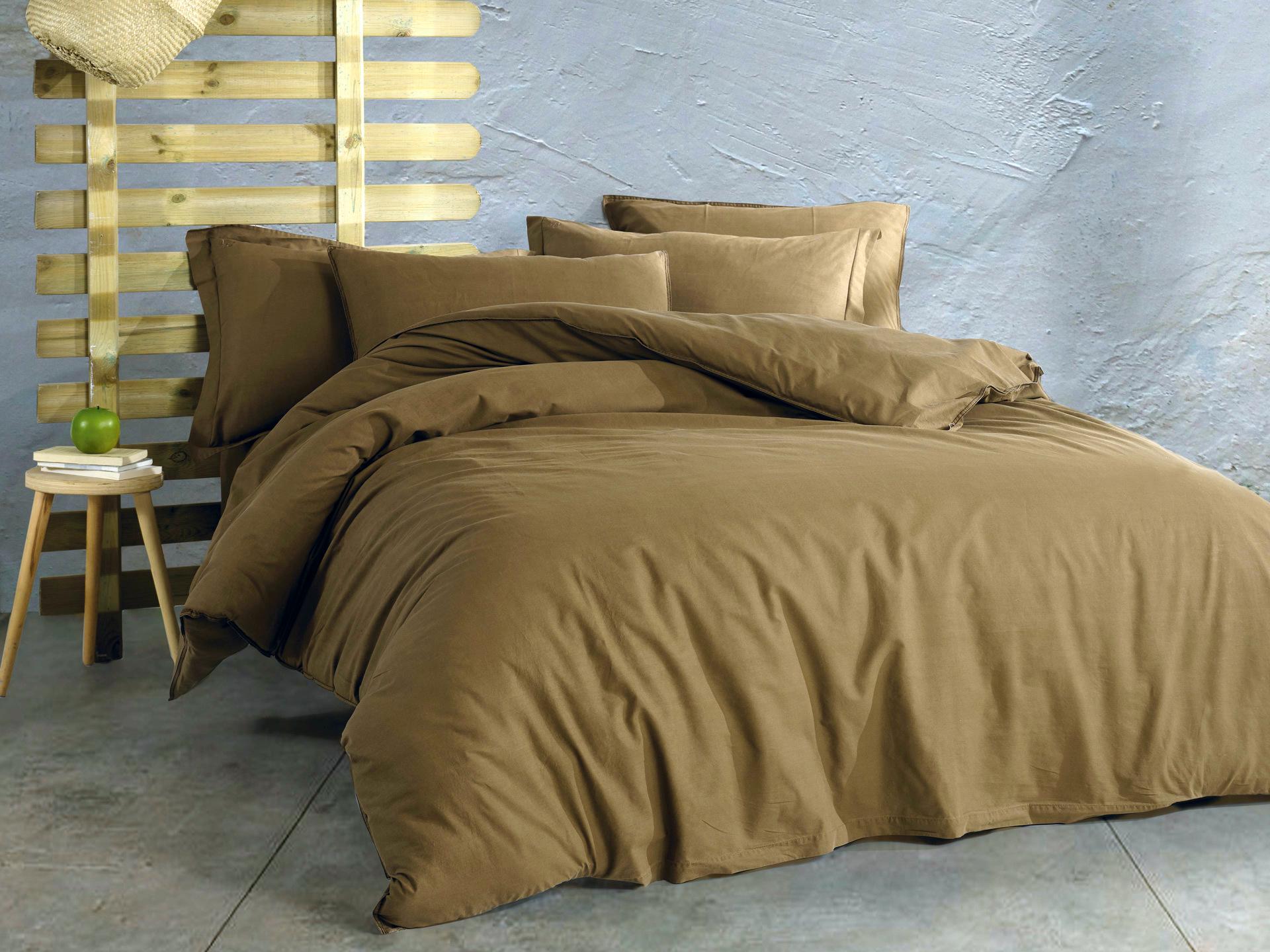 Комплект постільної білизни Kuchmaki ранфорс 200х215 см Молочний шоколад (01 15e)