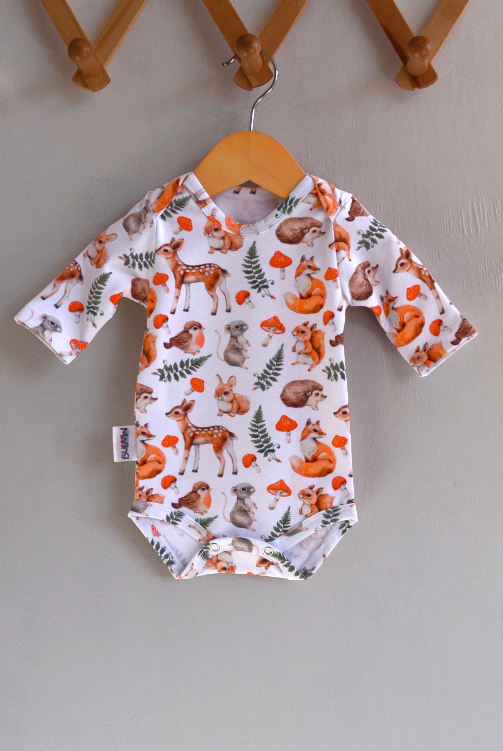Боди детское унисекс Mwing Amazoniya 56 см Лесные зверята
