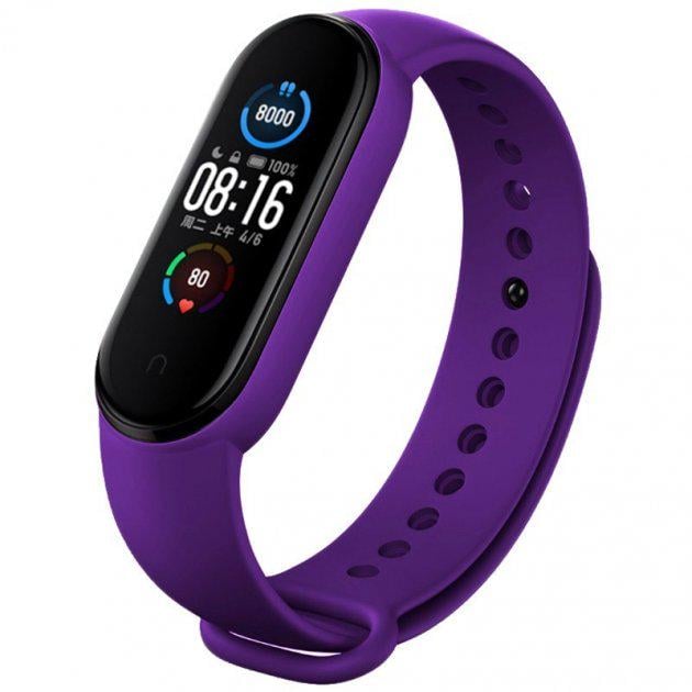 Силиконовый ремешок BeCover для Xiaomi Mi Smart Band 5/Mi Smart Band 6/Mi Smart Band 7 Dark Purple (707654)