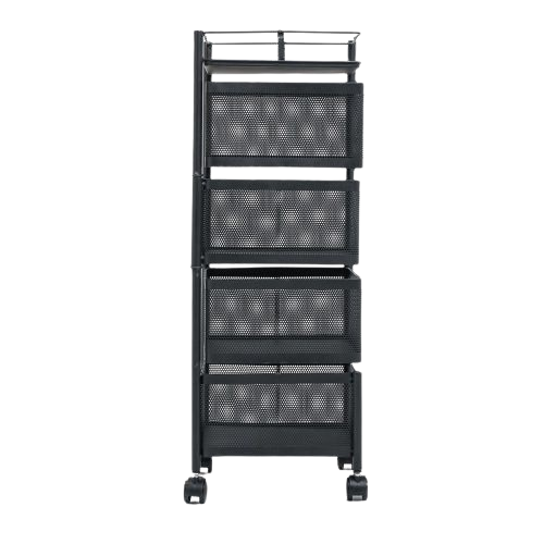 Етажерка на колесах Stenson Cube R100112-BL 4яр 27х64 см Black