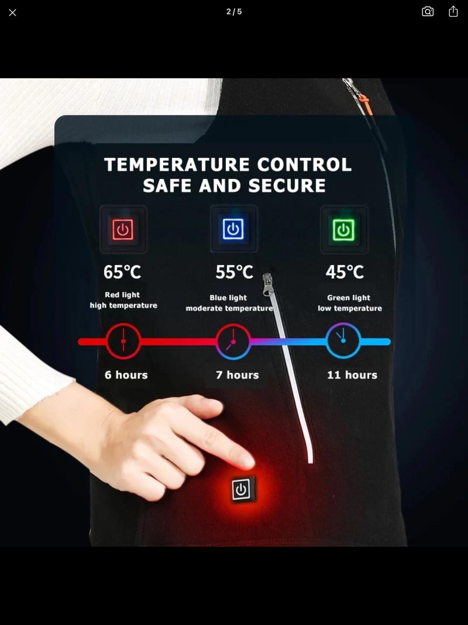 Жилет с подогревом от USB Omni-Heat L Зеленый (15160559) - фото 7