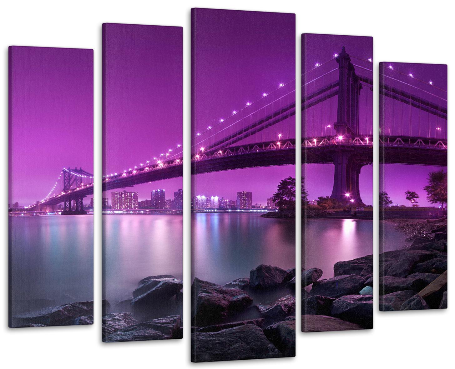 Картина модульна Нічний міст 99х140 см (Art-353_5)