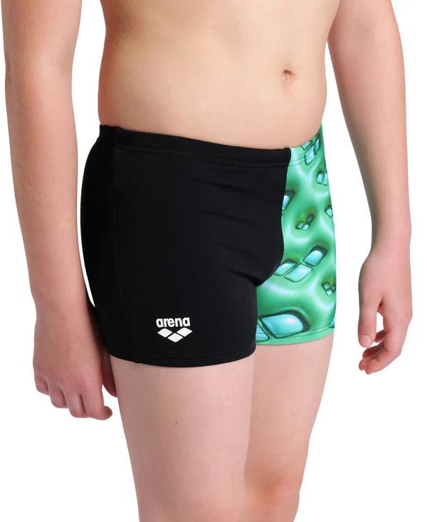 Плавки-боксеры детские Arena FOAM SWIM SHORT 128 см Черный/Бирюзовый (008173-560 128)