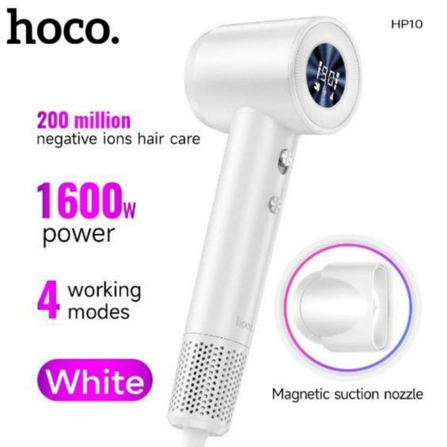 Фен Hoco HP10 для укладки волос, с контролем температуры Белый - фото 3 Фен Hoco HP10 для укладки волос, с контролем температуры Белый - фото 3