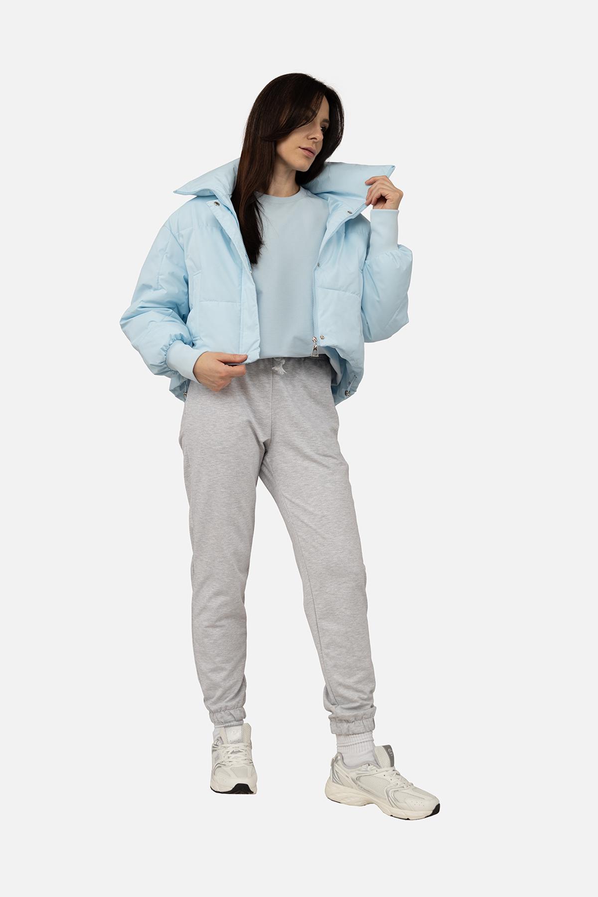 Куртка короткая женская р. 54 Голубой (SKT001034549) - фото 2 Куртка короткая женская р. 54 Голубой (SKT001034549) - фото 2