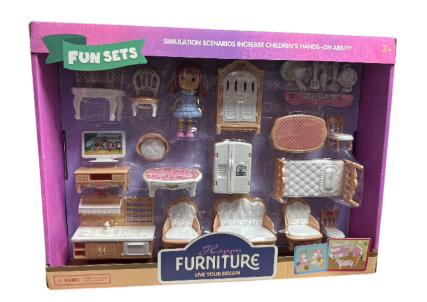 Меблі 058851-52 -50- кухня/вітальня/ванна кімната аксесуари лялька 9 см