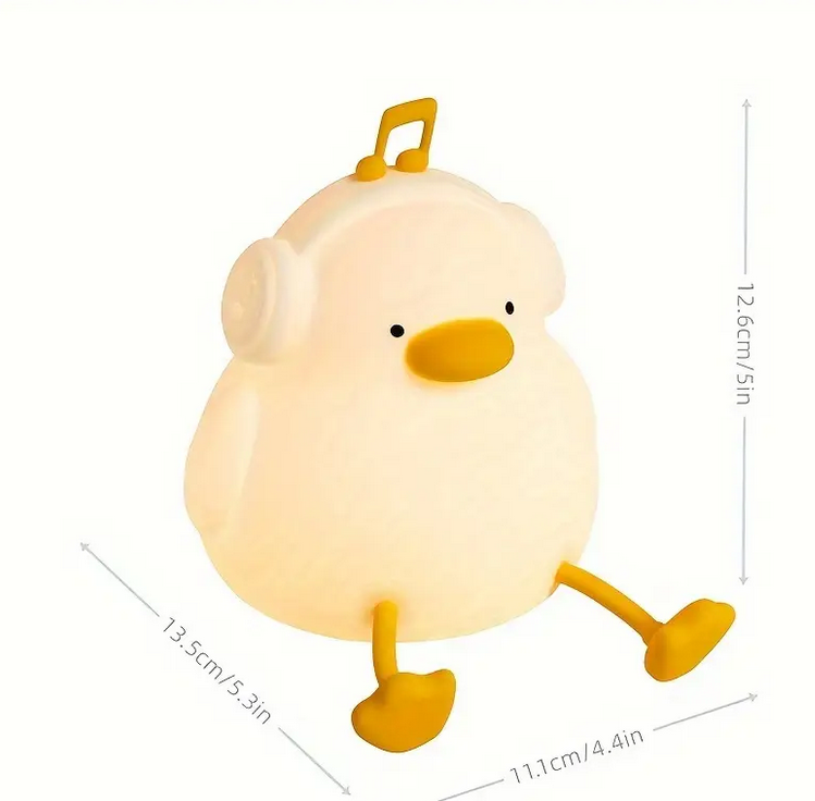 Нічник дитячий силіконовий Каченя в навушниках з таймером (YH-327-W) - фото 5 Нічник дитячий силіконовий Каченя в навушниках з таймером (YH-327-W) - фото 5