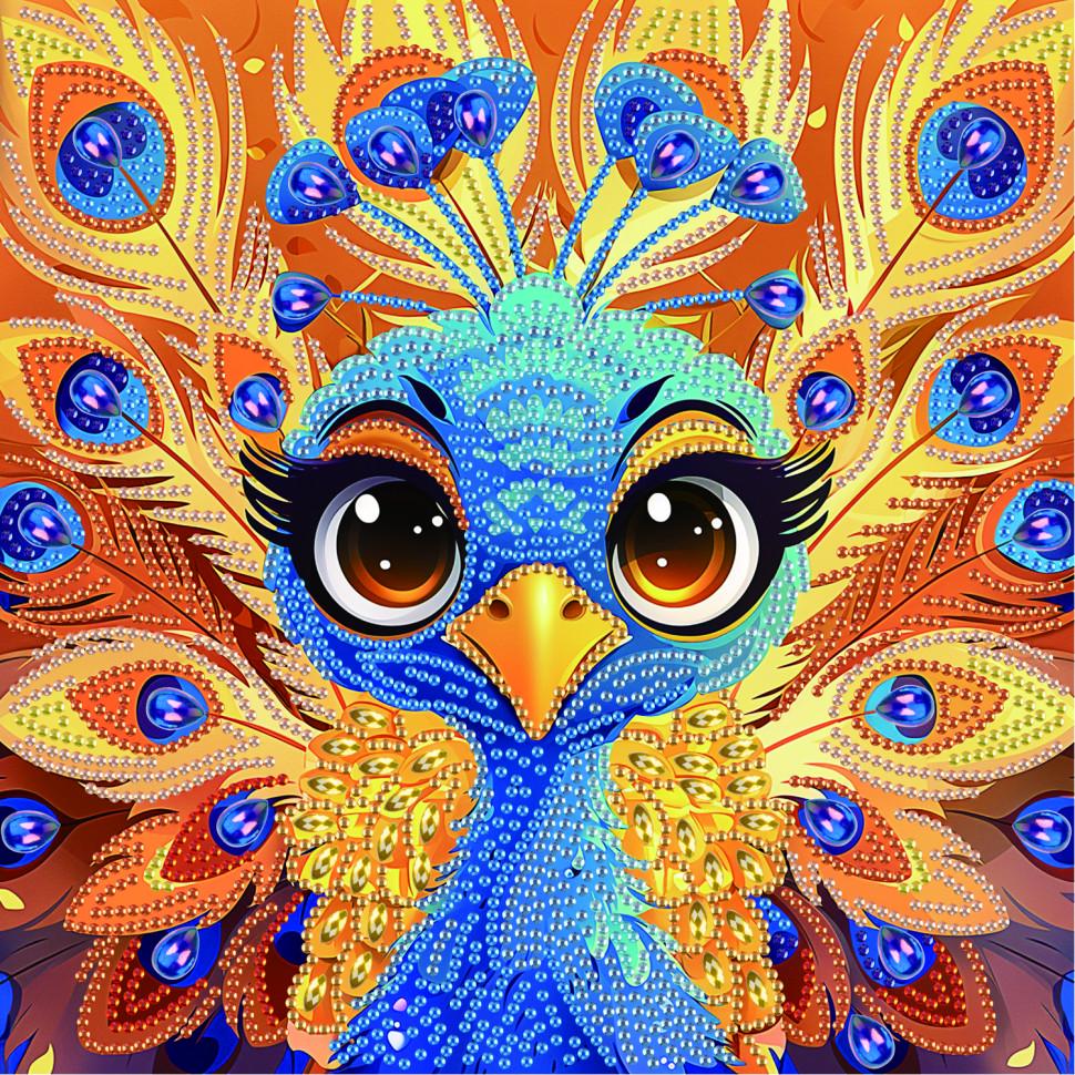 Алмазная мозаика Brushme Милый павлин 25х25 см Разноцветный (VM-127-A-385)