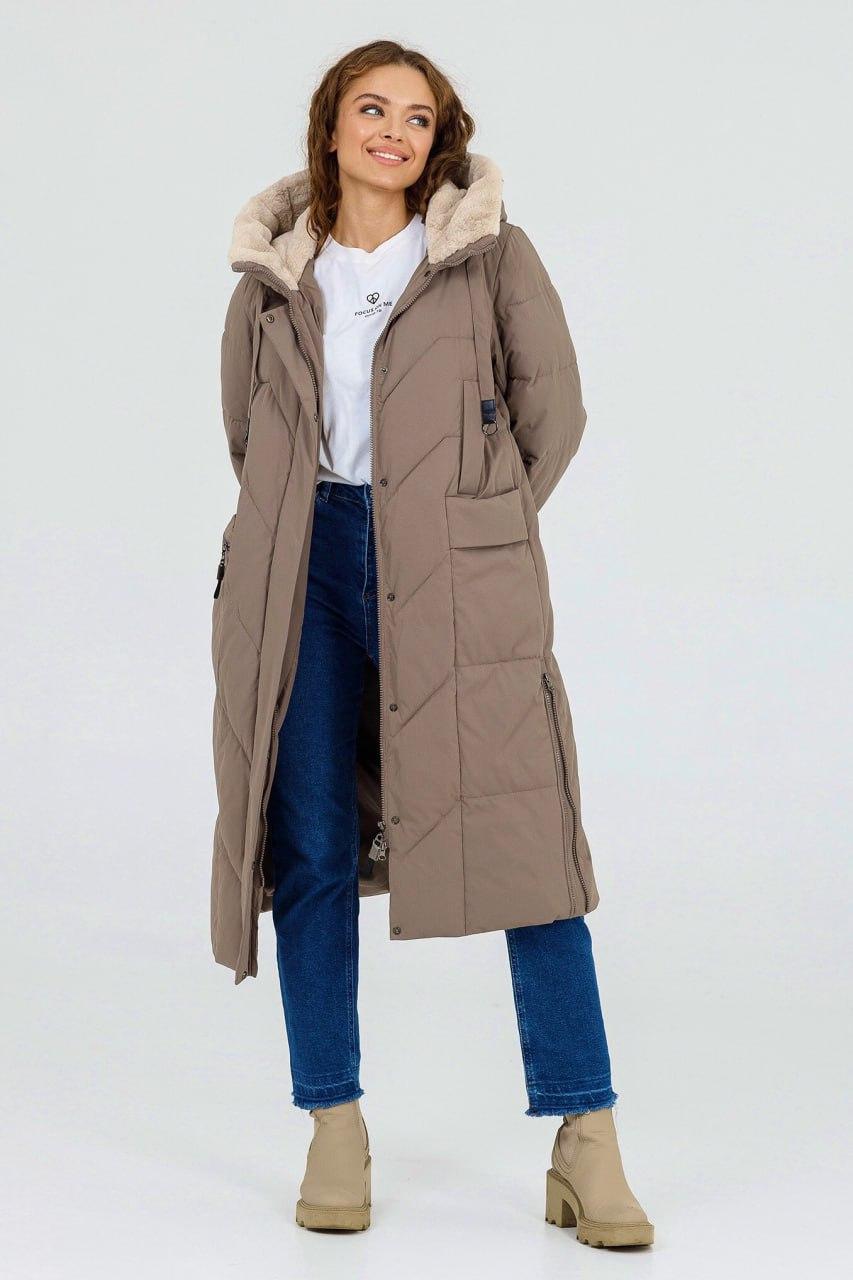 Пальто жіноче зимове р. 50 Капучіно (8923s\50)