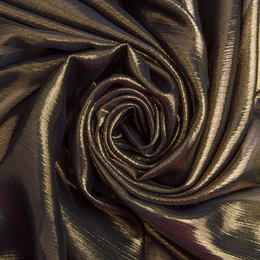 Ткань шифон стрейч с напылением Cold 55 г/м2 150 см Черный (26844)