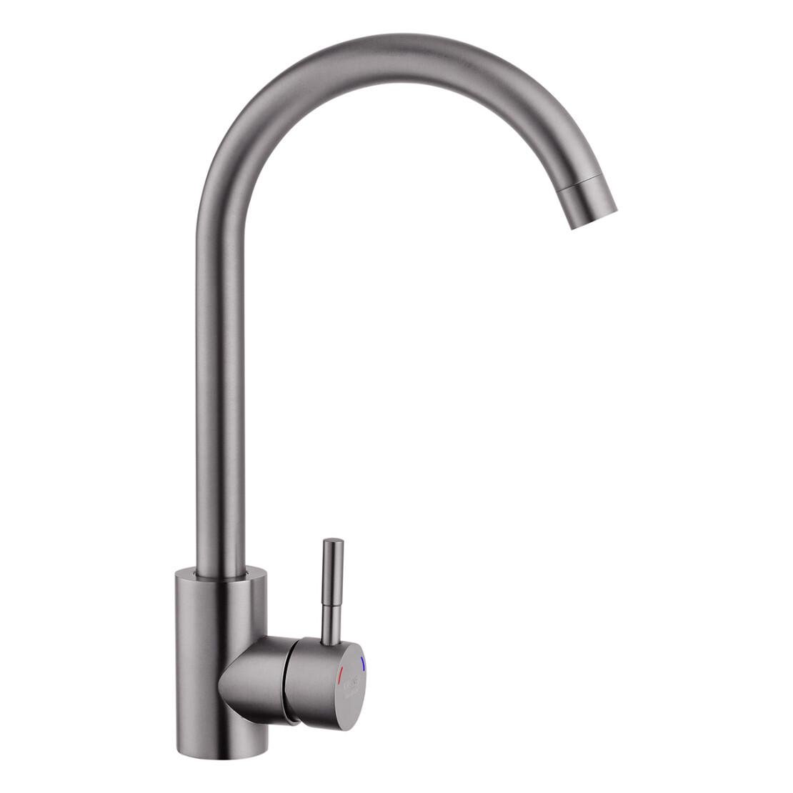 Кухонная мойка Kroner 7849LHM левая и смеситель Черный - фото 10