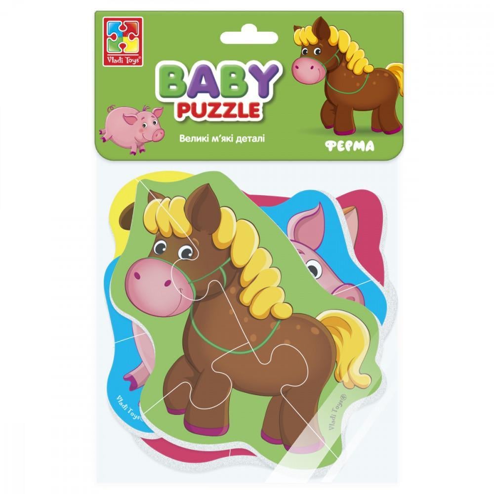 Пазли бебі Vladi Toys Малюшки. Ферма 4 шт. українською (VT1106-87)!