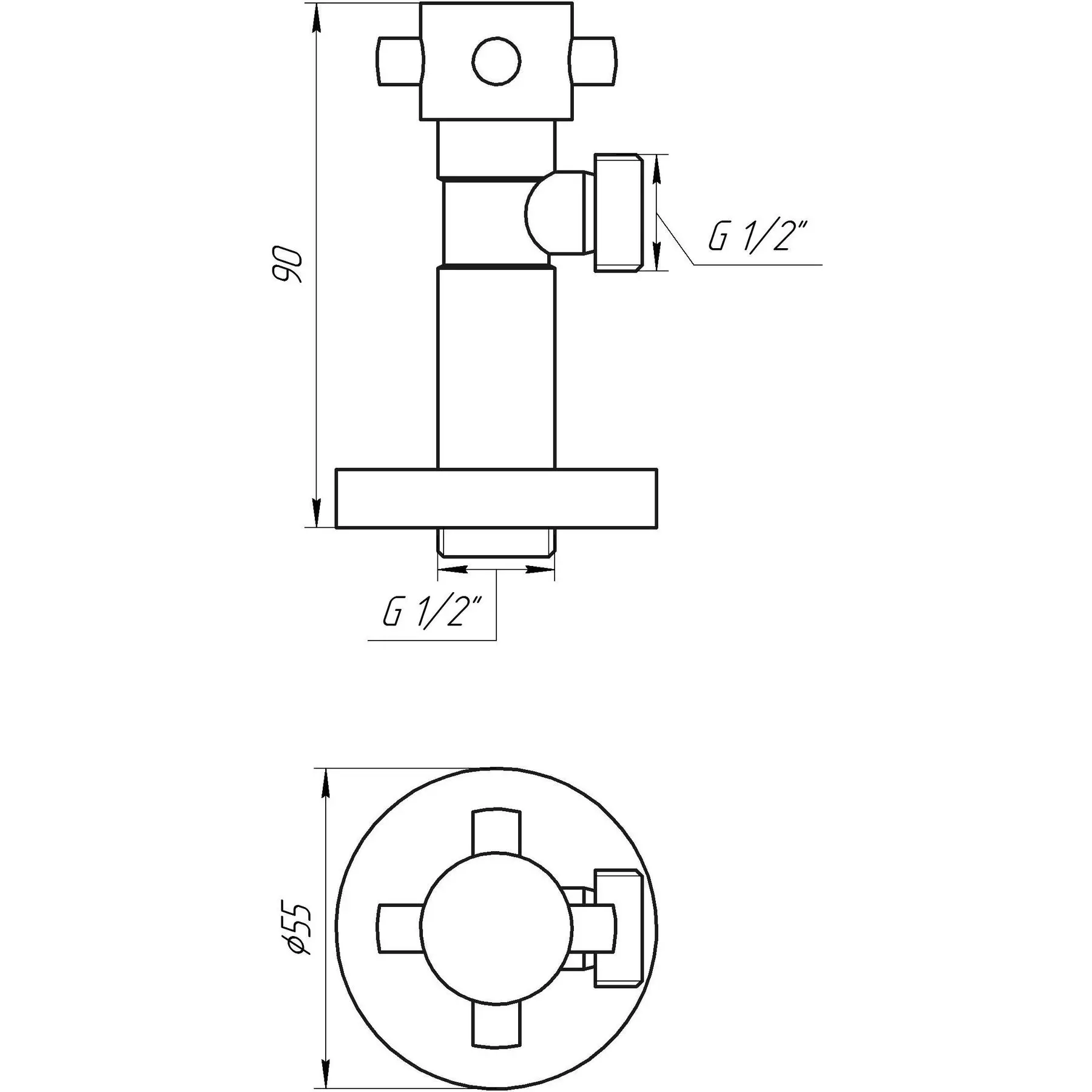 Кран полуоборотный угловой Solomon Retro 7077 1/2"х1/2" (GSR-000002253) - фото 6