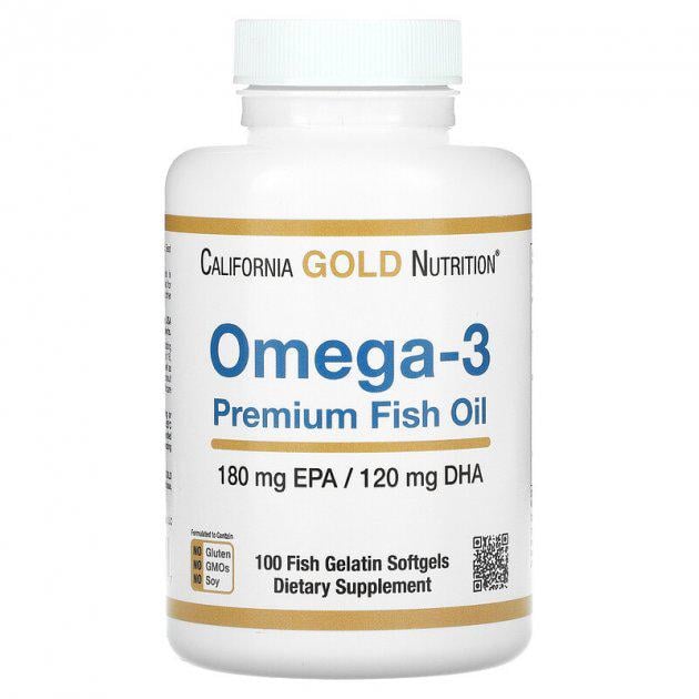 Рыбий жир California Gold Nutrition Омега-3 180 мг 100 капсул (MLI-00952)