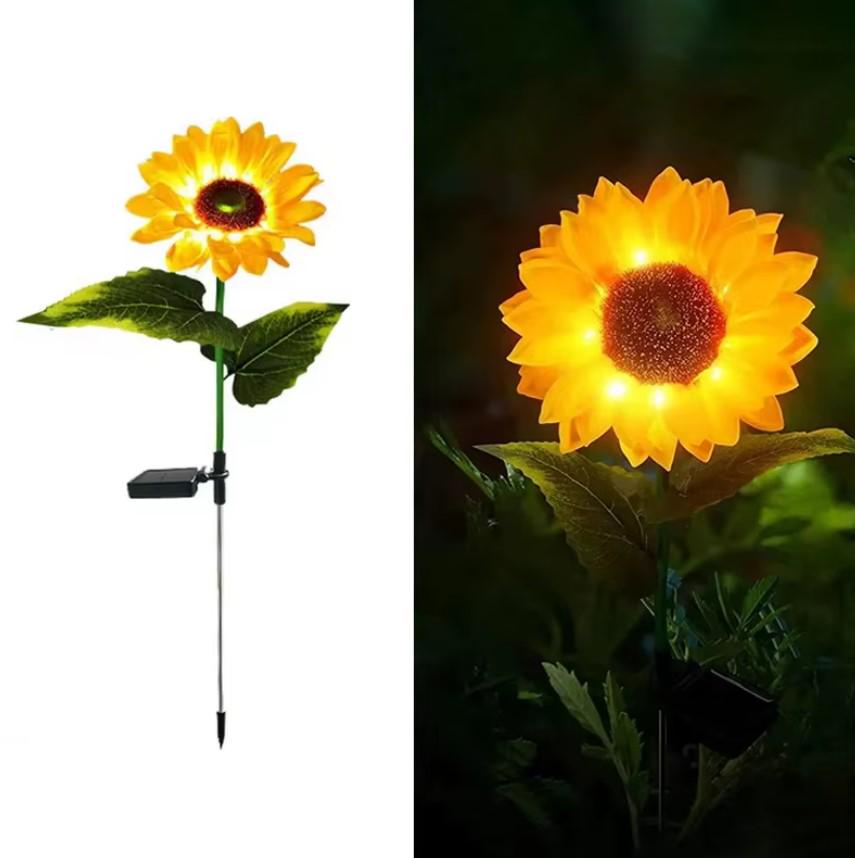 Фонарь на солнечной батарее садовый Подсолнух в грунт 75 см Теплый белый (MX-00009083) - фото 3 Фонарь на солнечной батарее садовый Подсолнух в грунт 75 см Теплый белый (MX-00009083) - фото 3