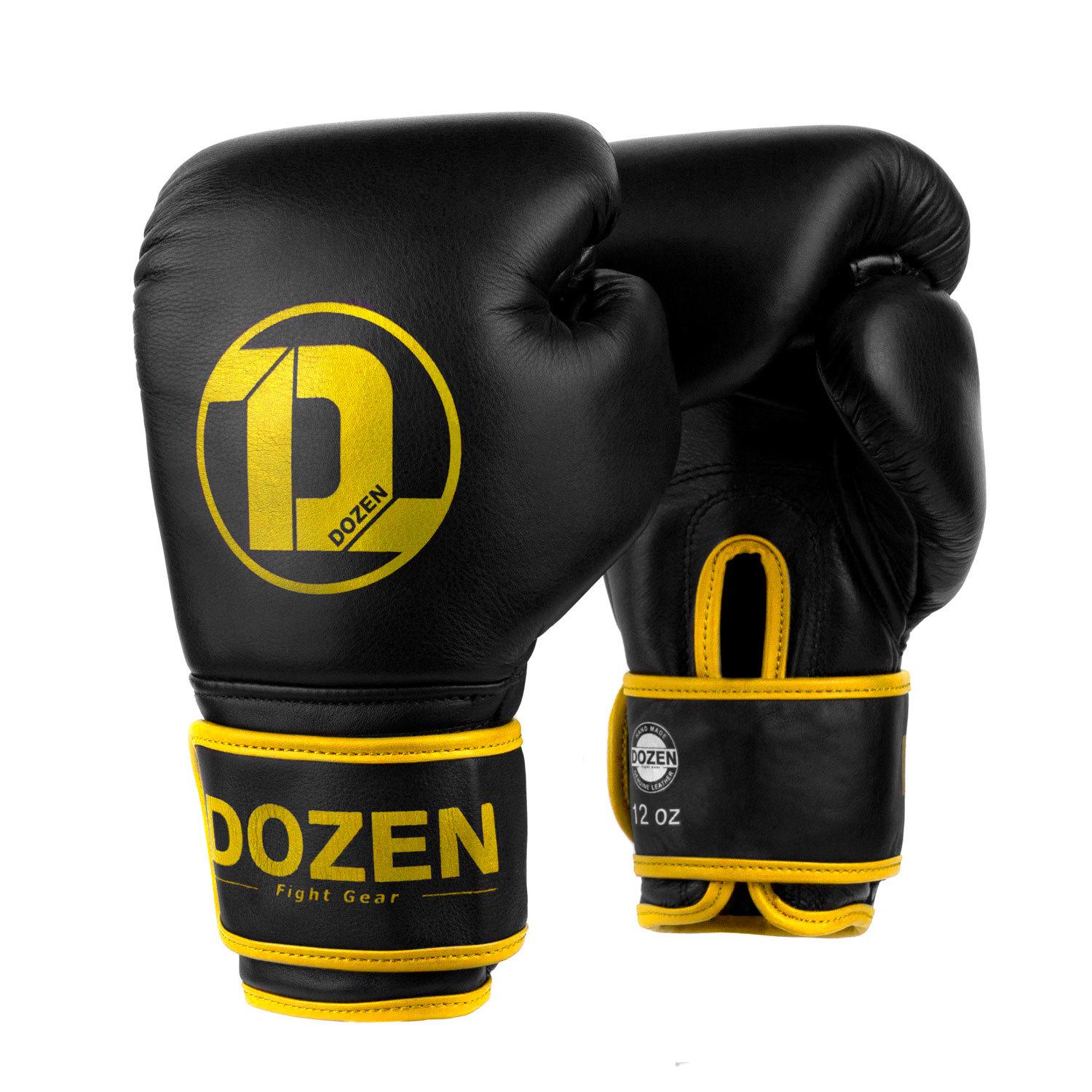 Боксерские перчатки Dozen Monochrome Training Boxing Gloves 12 ун. Черно-желтый