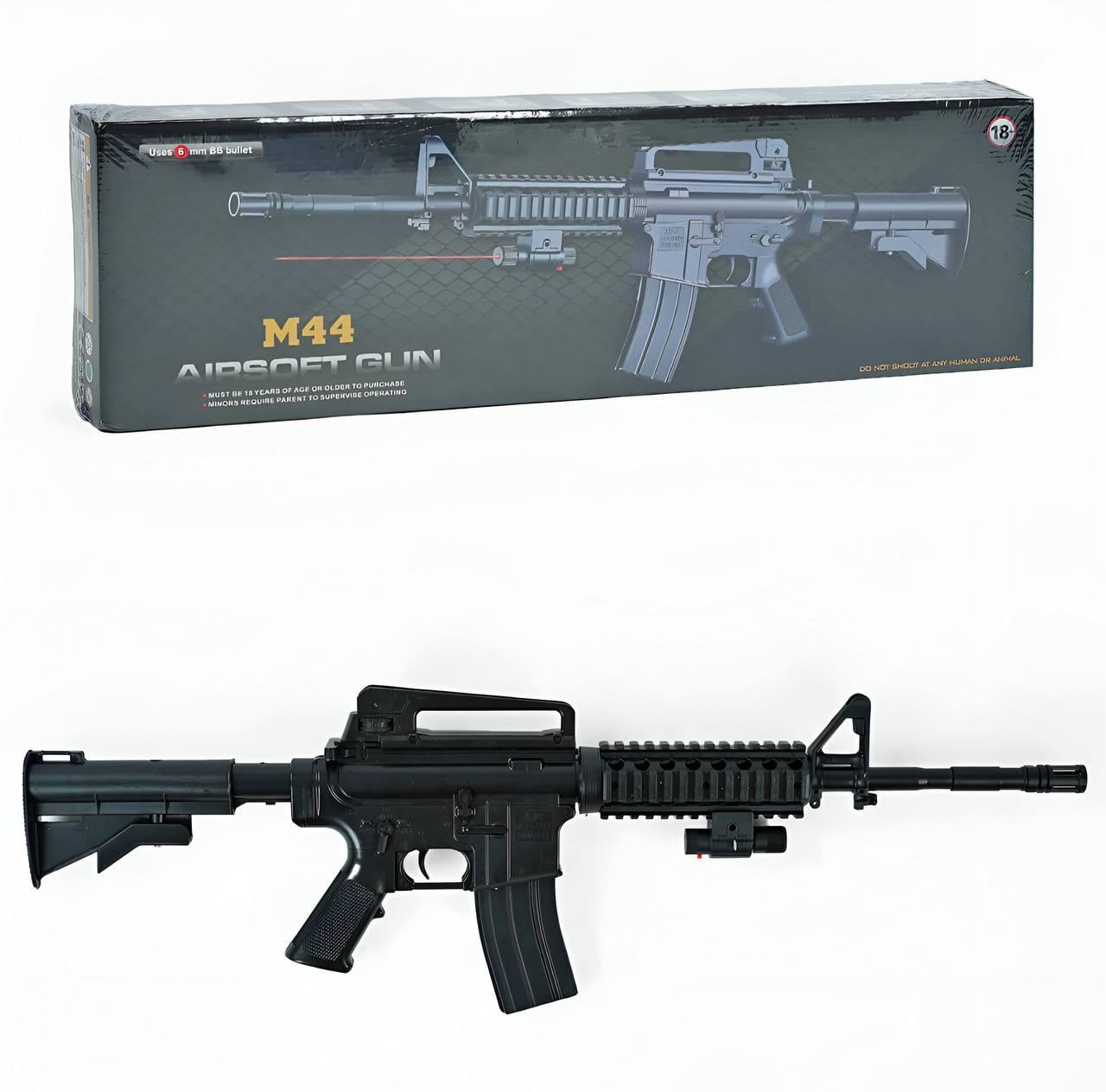 Детский автомат механический на орбизах с лазерным прицелом Черный (M 44 (18) Детский автомат механический на орбизах с лазерным прицелом Черный (M 44 (18)
