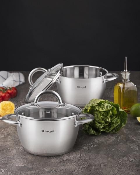 Каструля RINGEL Bonn з кришкою з нержавіючої сталі 6,1 л 24 см (RG-2003-24) - фото 5