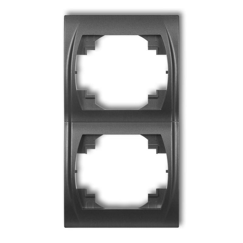 Рамка подвійна вертикальна Karlik Logo Графітовий (11LRV-2)