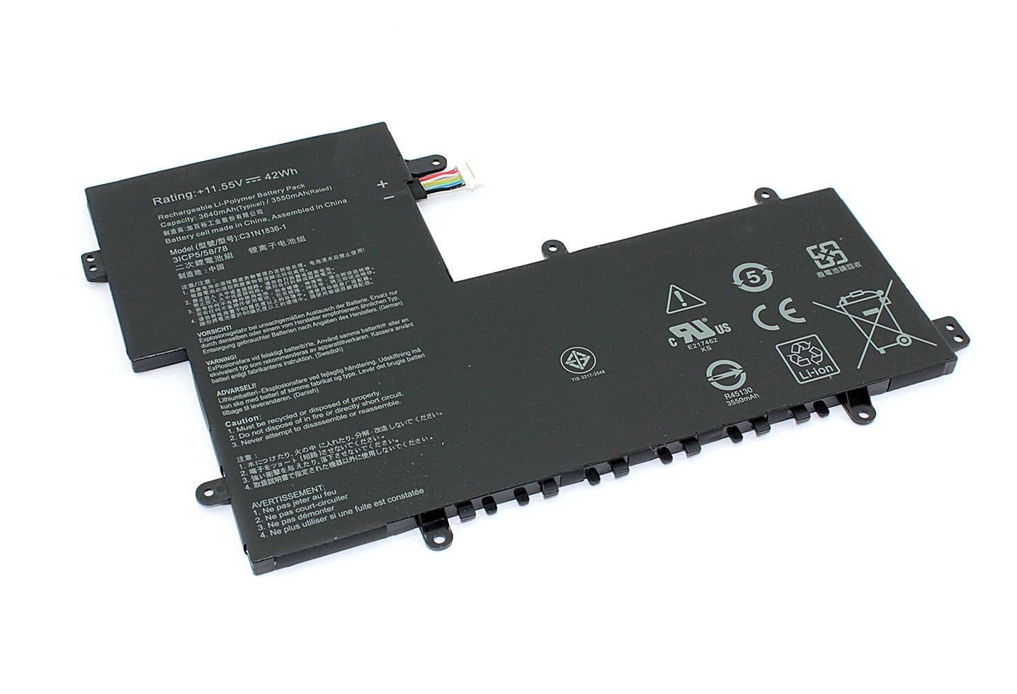 Аккумулятор для ноутбука Asus C31N1836 Chromebook C204MA 11,55V 3640 mAh OEM Black