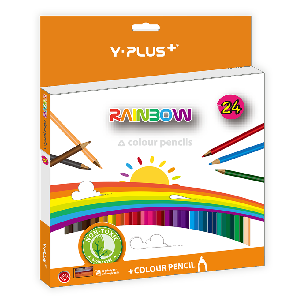 Олівці Y-Plus RAINBOW зі стругалкою 24 кольори (PC110412)