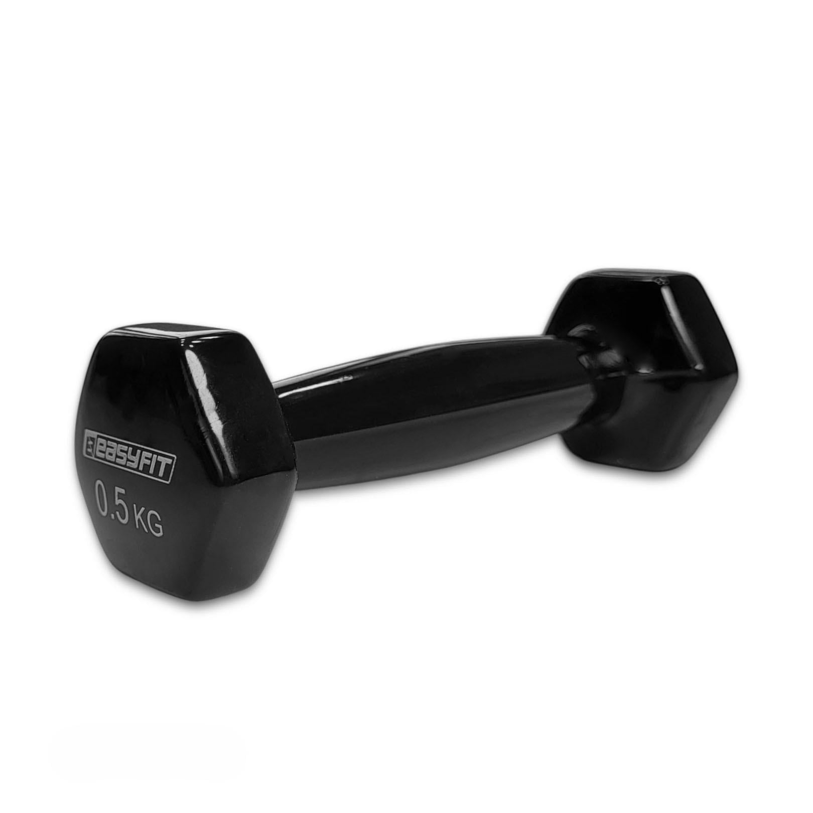 Гантели для фитнеса EasyFit с виниловым покрытием 0,5 кг Черный (EF-05-BK)