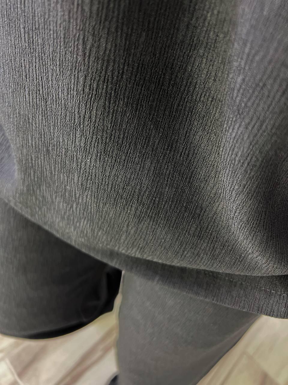 Костюм женский CLEW 1005-0712 жатка рубашка короткий рукав и брюки палаццо M Черный (2003) - фото 2