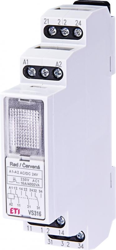 Реле промежуточное ETI VS316K 16А 3CO АС/DC 24В (2471222)