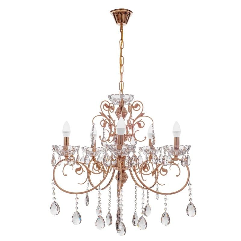 Люстра свеча подвесная хрустальная классическая Brille BCL-664S/5 E14 FGD