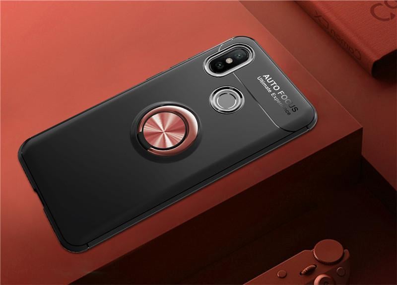 Чехол с кольцом Auto Focus для Xiaomi Redmi Note 5 Black Gold (07381-02)